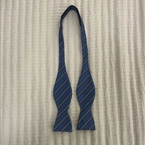 Croft & Barrow Blue and Gray Diagonal Striped Bow Tie